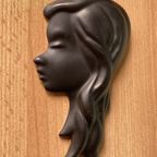 Wall Hanger Ceramic Female Head 1960S thumbnail 6