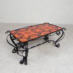 Vintage Tegeltafel, Salontafel Met 8 Tegels, Jaren 60 thumbnail 9