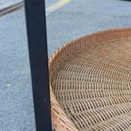 Vintage Glas En Riet Design Salontafel, Rond thumbnail 13