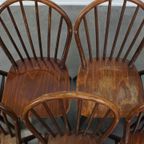Set Van 10 Houten Vintage Windsor Spijlen Stoelen Uit De Jaren ’70 In Engelse Stijl thumbnail 8