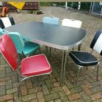 Blackstone "American" Diner Tafel Merk Bel Air Met 6 Stoelen thumbnail 2