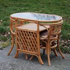 Vintage Rotan Bistro Set Tafel Met Twee Stoelen thumbnail 3