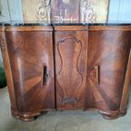 Antiek Dressoir, Wandconsole, Commode Met Marmeren Blad thumbnail 2