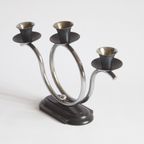 Art Deco Tubular Steel And Bakelite Candelabra, Netherlands. thumbnail 10