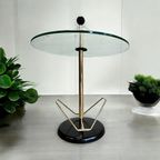 Vintage Glazen Bijzettafel Met Magazinehouder thumbnail 2