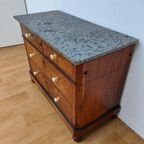 Vintage Frans Dressoir Commode Ladekast Badkamermeubel Met Marmer Blad 811 thumbnail 8