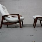 Vintage Teak "Scoop" Chair With Ottoman By R.Huber & Co thumbnail 7