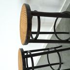 Set Jaren 50 Houten Barkrukken Met Webbing Uit Frankrijk thumbnail 10