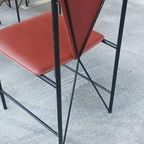 Set Van 4 Vintage Postmodern Leren Eetkamerstoelen thumbnail 12