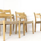 Set 6 Emc Mobler Deense Stoelen Eetkamestoelen Vintage Eiken thumbnail 11