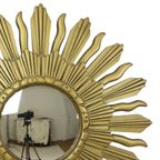 Vintage Zonnespiegel Sunburst Spiegel Convex Goud Hars 48Cm thumbnail 2