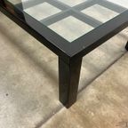 Vintage Zwarte Hoogglans Salontafel Met Glazen Blad, Japanse Stijl, 1980’s thumbnail 3
