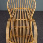 Zeldzame Rotan Fauteuil, Rohé Noordwolde 1950 thumbnail 7