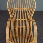 Zeldzame Rotan Fauteuil, Rohé Noordwolde, 1950 thumbnail 7