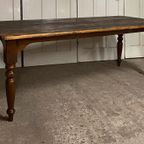 Franse Boeren Eettafel. L 210cm. Oud Grenen. 6-8 Persoons. thumbnail 5