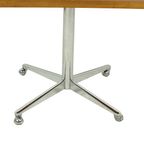 Vintage Salontafel Bijzettafel Houten Blad Chroom Wielen 90Cm thumbnail 15