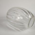 Glasfabriek Leerdam - H-Collectie - Optische Vaas - Verticale Lijnen - Helder Glas - 50'S thumbnail 6