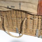 Wwii - French - Emergency / Medical Dropping Container Made From Wicker With Leather Straps thumbnail 11