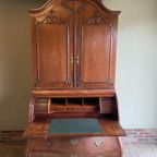 Prachtig Antiek Mahonie Empire Topbureau, Secretaire,Kabinet, Inclusief Bezorgen. thumbnail 2