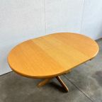 Vintage Ronde Uitschuifbare Eettafel, Licht Eiken. thumbnail 18