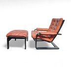 Mcm Design Fauteuil En Voetbank, Lystolet, Zweden,1970S thumbnail 4