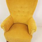 Vintage Artifort Theo Ruth Fauteuil Geel Nieuw Gestoffeerd thumbnail 3