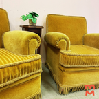 Set Gave Vintage Velours Fauteuils Met Franjes thumbnail 2