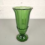 Donkergroene Art Deco Persglas Vaas thumbnail 5
