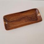 Vintage Houten Schaal Met Bamboe Fruitschaal thumbnail 3