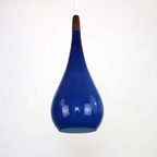 Blauwe Druppelvormige Glazen Hanglamp Gemaakt Door Holmegaard - Denemarken 1960 thumbnail 2