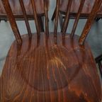 Set Van 6 Vintage Houten Windsor Spijlen Stoelen Uit De Jaren ’70 In Engelse Stijl thumbnail 3