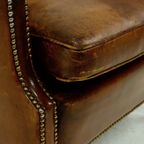 Patinated Sheep Leather Armchair 1950s thumbnail 12