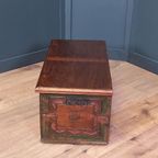 Polychrome Beschilderde Eikenhouten Bruidskistje thumbnail 4