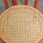 Super Charmante Set Van 6 Rode Vintage Thonet Design Bistro Stoelen thumbnail 7