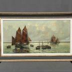 Albert Bern (1898-1968) "zeegezicht". Impressionisme. Olieverf Op Doek. thumbnail 4