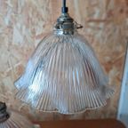 Vintage Plafoniere, Plafond Lamp Van Helder Reliëf Glas thumbnail 7