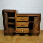 , Art Deco Tv Meubel, Vintage Dressoir, Ladekast Marmer Blad thumbnail 6