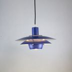 Blauwkleurige Top Designlamp Van Jeka Metaltryk - Model Viola Type 3013-P - Denemarken 1980 thumbnail 2
