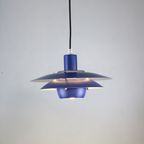 Blauwkleurige Top Designlamp Van Jeka Metaltryk - Model Viola Type 3013-P - Denemarken 1980 thumbnail 2