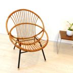 Retro Vintage Rotan Fauteuil Stoel Jaren 60 / 70 Riet thumbnail 6