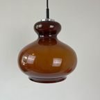 Midcentury Hanglamp Bruin Opaline, Chroom - Peill & Putzler thumbnail 2