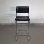 4 X Italian Bar Stool By Stendig Of Steel Tube And Leather 1960S. thumbnail 11