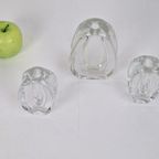 Vintage Set 3 Vaasjes Scandinavisch Design Glas ‘60 Handmade thumbnail 4