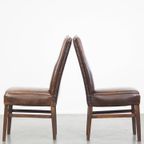 Set Van 6 Donkere En Statige Tijdloze Schapenleren Eetkamerstoelen Met Een Correcte Afwerking thumbnail 12