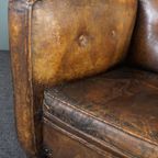 Antieke Schapenleren Fauteuil, Vol Patina thumbnail 9