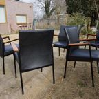 Set Van 6 Industriele Midcentury Armstoelen/ Vergaderstoelen thumbnail 7
