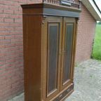 Antieke Kledingkast Oud Grenen Met Kuif thumbnail 4
