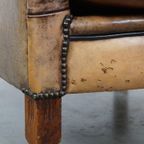 Unieke En Karaktervolle Oude Schapenleren Fauteuil/armchair Met Bijzondere Kleuren thumbnail 14