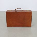 Vintage Luxe Leren Reiskoffer Handgemaakt Italy thumbnail 5