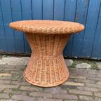 Rotan Ronde Salontafel , Jaren 70 thumbnail 4